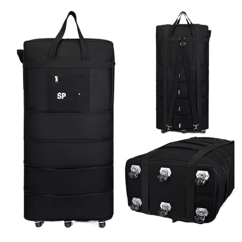 HUDSO Koffer Tragbares Gepäck Mit Rädern 39 Zoll Reise Roll Koffer Air Bag Unisex Erweiterbar Falten Oxford von HUDSO