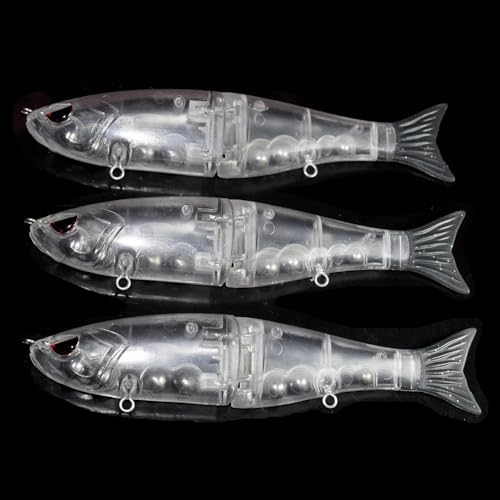 HUFFA 18 cm 60 g Rattle unlackiert Swimbait Angelköder Hard Wobbler Sink Blank Glide Bait Soft Tail Bass Lure Angelausrüstung (3 Stück) von HUFFA