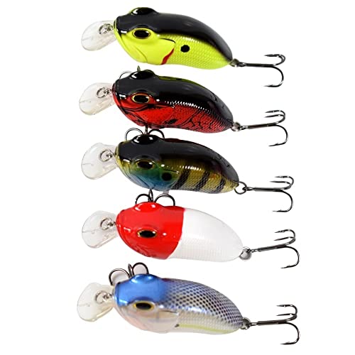 HUFFA 5 Stück Angelausrüstung Black Bass 7cm 14g Vivid Swim Kunstköder schwimmend Wobblers Crankbait Lures von HUFFA