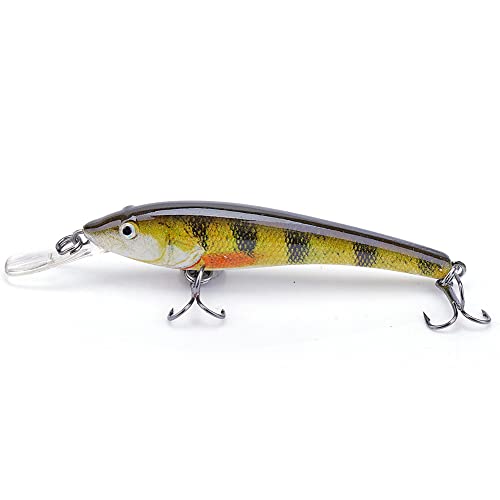 HUFFA 6 cm/7,5 cm Bionic Black Minnow Wobblers Hechtköder harte Köder schwimmende Crankbait Angelausrüstung Jerkbait (Color M, 7,5 cm 5,8 g) von HUFFA