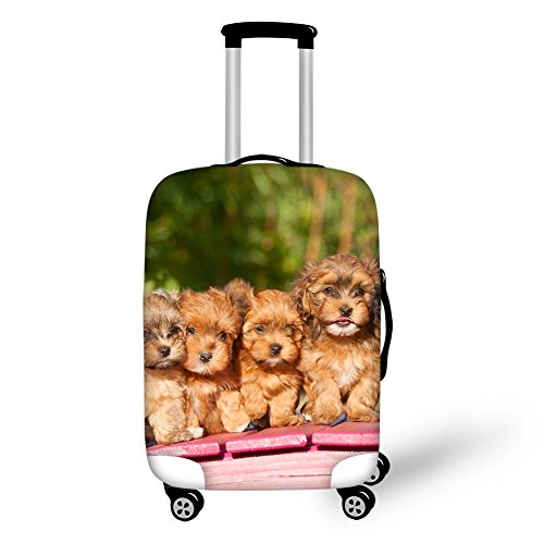 HUGS IDEA Gepäck-/Koffer-Schutzbezüge mit niedlichem Hundemotiv, aus Stretchstoff, Hunde, L (26"-30" cover), Modern von HUGS IDEA