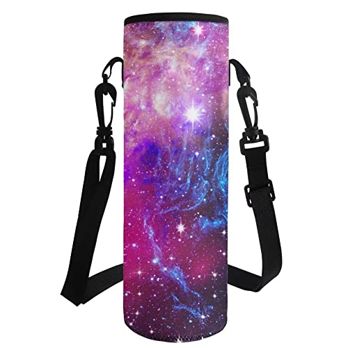 HUGS IDEA Isolierte Neopren-Wasserflaschenträger mit Schultergurt, Nebula Galaxy, L, Taschen-Organizer von HUGS IDEA