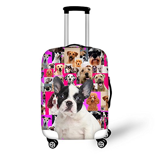 HUGSIDEA Reisegepäck-Schutzhüllen für Haustiere, Rosa, Boston Terrier, L (26"-30" cover) von HUGS IDEA