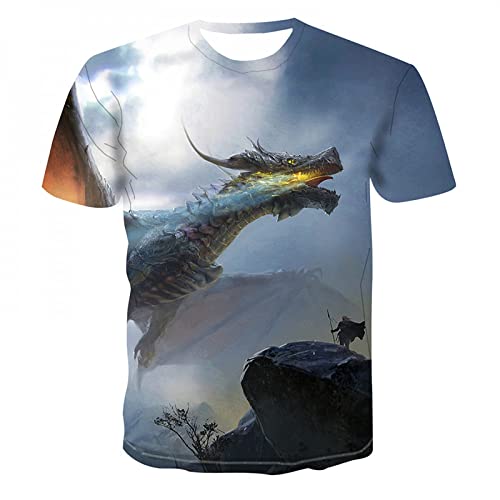 HUIGUANG Herren 3D Druck T-Shirt Lustige Chamäleon T-Shirts Tiere Eidechse Drache Dinosaurier 3D gedruckt Männer Frauen Streetwear Mode T-Shirt Coole Kinder Jungen T-Shirts Tops von HUIGUANG