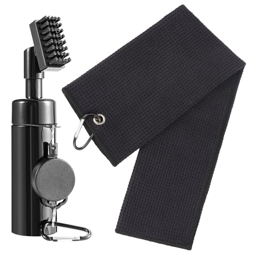 Golf Reinigungswerkzeug Kit Multifunktionaler Golfzubehör Golfschläger Bürste Rillenreiniger mit Golftuch Karabiner, Rillenschärfer für Schlägerflächen Rillen für Männer Golfer Geschenke (2PCS) Golf Reinigungswerkzeug Kit Multifunktionaler Golfzubehör Golfschläger Bürste Rillenreiniger mit Golftuch Karabiner, Rillenschärfer für Schlägerflächen Rillen für Männer Golfer Geschenke (2PCS) von HUIJUTCHEN