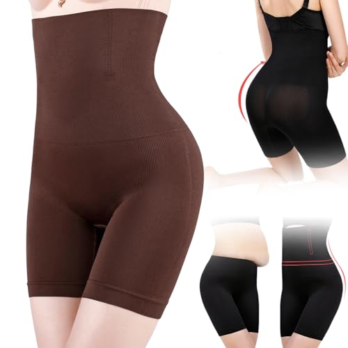 HUIQINGLI High Waist Tummy Pants, Tummy and Hip Lift Pants, High Waisted Tummy Control Pants Shapewear für Frauen (Kaffee,5XL) von HUIQINGLI