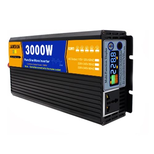 HUIZHITENGDA 3000W Reine Sinus Power Inverter DC 12V Zu AC 110V/ 220V Auto Wechselrichter Intelligente Stromrichter Eingebaute Sicherung Auto Spannungswandler für RV Caravan,12v to 110v von HUIZHITENGDA