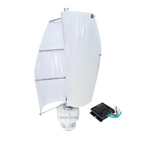 HUIZHITENGDA 400W 12 V 24 V Windkraftanlage Generator Kit,W/Controller 2 Blades Spiral Wind Turbine Kit Windmühle Generatorgeeignet Für Wind Und Solar Power Generation (Weiß),24v von HUIZHITENGDA