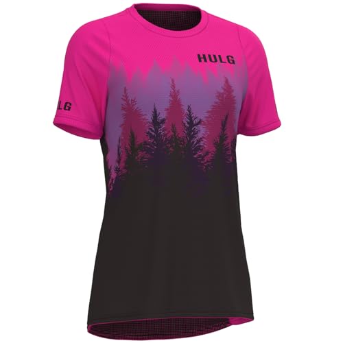 HULG Fahrradtrikot Damen Kurzarm,Women's Jersey Mountainbike-Trikot,100% Hochwertiges Polyester, Schnell Trocknend, Atmungsaktiv, Geeignet Für Radfahren/Multisport (XXL,Style-06) von HULG