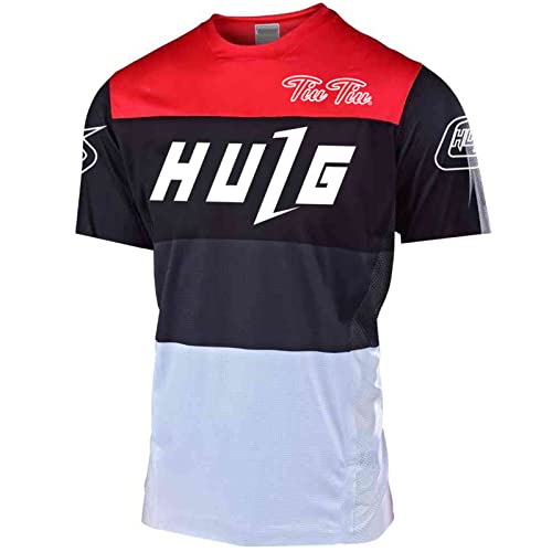 Herren Mountainbike MTB Top Kurzarm Atmungsaktiv Bequem Weich Feuchtigkeitstransport Radtrikot?Kurzarmtrikot Für MTB Rennrad/Multisport/Fitness (style-19,3XL) von HULG