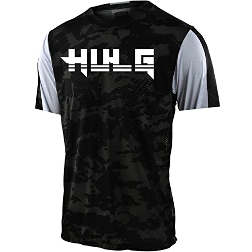 Herren Radtrikot, Fahrradtrikot Kurzarm,Fahrrad Shirt Fahrradbekleidung Radshirt Für Männer, Atmungsaktive Cycling Jersey Schnell Trocknen Radsport Bekleidung (Color-16,4XL) von HULG