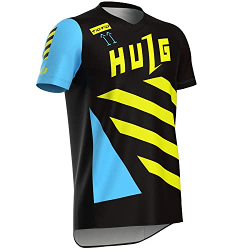 Mountainbike-Shirt,Fahrradtrikot Herren,rennrad Trikot Herren,Fahrradtrikot Herren Kurzarm,MTB Trikot,Atmungsaktives Material,Schnell Trocknend,antibakteriell (style-02,5XL) von HULG