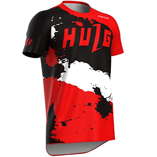 Mountainbike-Shirt,Fahrradtrikot Herren,rennrad Trikot Herren,Fahrradtrikot Herren Kurzarm,MTB Trikot,Atmungsaktives Material,Schnell Trocknend,antibakteriell (style-05,5XL) von HULG