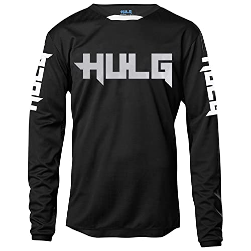 Radfahren Jersey,MTB-Trikot Outdoor-Radsport Fahrrad Reitanzug Langarm-Shirt,Unisex Downhill-Anzug Herren Mountainbike Motocross Trikot (Black,4XL) von HULG