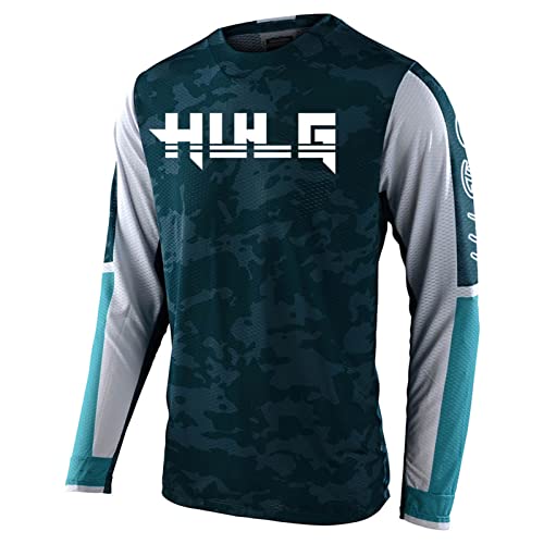 Radfahren Jersey Herren Mountainbike Motocross Jersey Langarm MTB T-Shirt,Shirt Downhill Fahrrad Jersey Schnelltrocknend (Color-16,XL) von HULG
