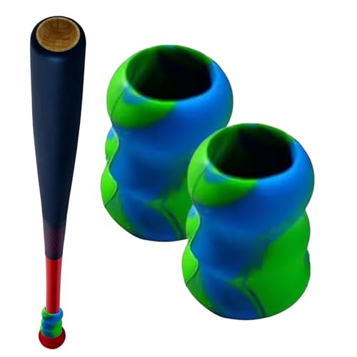 Baseball-Griffband, Baseballschläger-Bandage - Batting Grip Protector Schlägergriffe | 2 x rutschfeste Schlägerbasis, Baseball-Griff aus Silikon, Baseball-/Softball-Zubehör von HUNJHYC