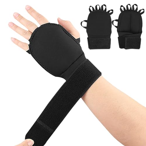 Fitness-Handschuhe für Damen, Nylon-Handschuhe, getrennt, gewichtete Handschuhe, 49 x 19 cm, Sport-Schutzausrüstung, multifunktional, bequem, verstellbar, Workout-Zubehör für Fitness, Klettern von HUNJHYC