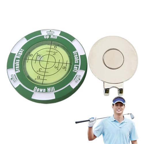 Golfball-Lesegerät – Pokerchip-Golfmarker, hochpräziser Ball-Putting-Leser, Golfspiel-Chip-Marker, Golfball-Marker mit Hutclip, Pokerchip-Stil, Golfmarker für Männer und Frauen, Golfliebhaber von HUNJHYC