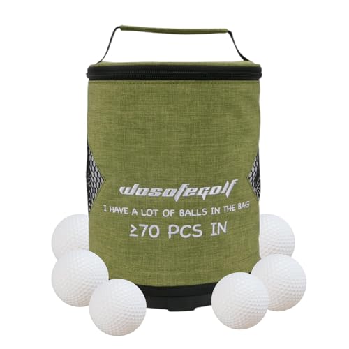 Golfballtasche,Golfballtasche Sack | Zylinder-Golfballtasche mit großem Fassungsvermögen und Reißverschluss - Leichter Golfsack, multifunktionale, faltbare, tragbare Aufbewahrungstaschen für Golfball, von HUNJHYC