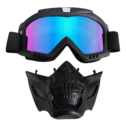 Motorradbrille, Motorradbrille - Schutzbrille für Motorrad, Offroad-Fahrrad | warme Anti-Beschlag-Brille, Airsoft-Maske, Dirtbike Atv Motocross Brille für Männer von HUNJHYC