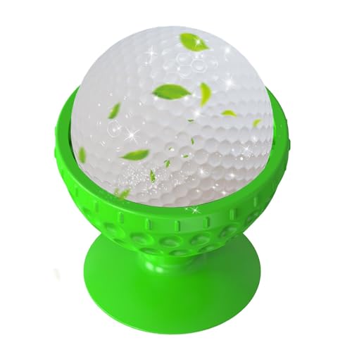 Tragbarer Golfballreiniger, Golfballbürste - Weiche Silikon-Unterlegscheibe mit Saugnapf-Unterseite für Golfbälle,Innovativer multifunktionaler Golfballständer Golfzubehör für ein verbessertes Golferl von HUNJHYC