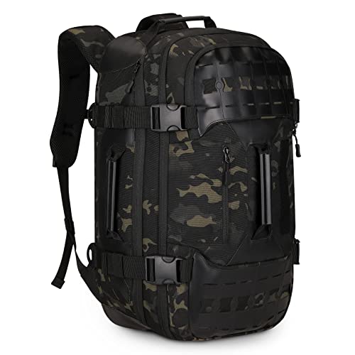 HUNTVP 50L Taktisch Rucksack Militärisch Wanderrucksack MOLLE Trekkingrucksack Bundeswehr Bergsteigertasche XXL Military Tactical Assault Backpack Groß Kapazität für Wandern Trekking, 50L-Camouflage von HUNTVP