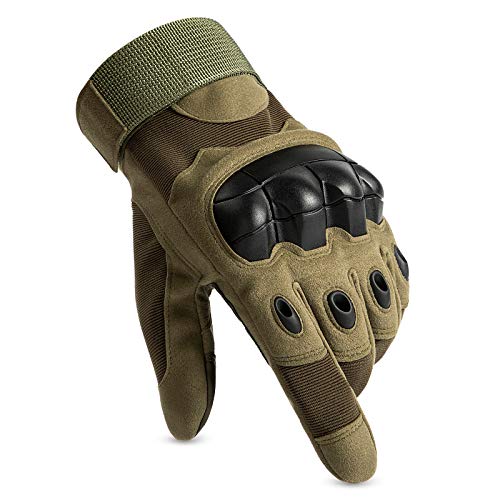 HUNTVP Taktische Handschuhe Touchscreen Militär Einsatzhandschuhe Atmungsaktiv Fahrrad Handschuhe Motorradhandschuhe für Softair Paintball Wandern Klettern Radsport,Grün L von HUNTVP