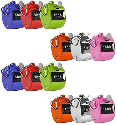 12Pcs Hand Tally Counter, Klicker SchrittzäHler HandzäHler Counter Finger ZäHler Manuelles Clicker Golf Score Inventur Mechanischer ZäHler 4-Stelliger für Schule,Ausbildungsaktivitäten,Trainer 12Pcs Hand Tally Counter, Klicker SchrittzäHler HandzäHler Counter Finger ZäHler Manuelles Clicker Golf Score Inventur Mechanischer ZäHler 4-Stelliger für Schule,Ausbildungsaktivitäten,Trainer von HUOMAQFAN
