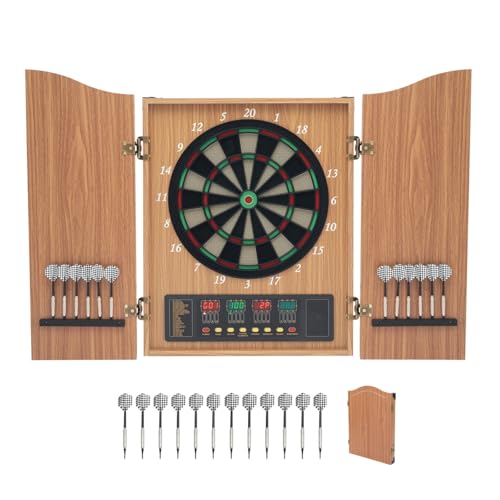 HUSPOO Dartscheibe Elektronisch mit 12 Dartpfeilen & 88 Ersatzspitzen, Professionelle Dart Hintergrund für Kinder und Erwachsene, E-Darts mit Türen, Stimme & LCD-Display, Gelb HUSPOO Dartscheibe Elektronisch mit 12 Dartpfeilen & 88 Ersatzspitzen, Professionelle Dart Hintergrund für Kinder und Erwachsene, E-Darts mit Türen, Stimme & LCD-Display, Gelb von HUSPOO