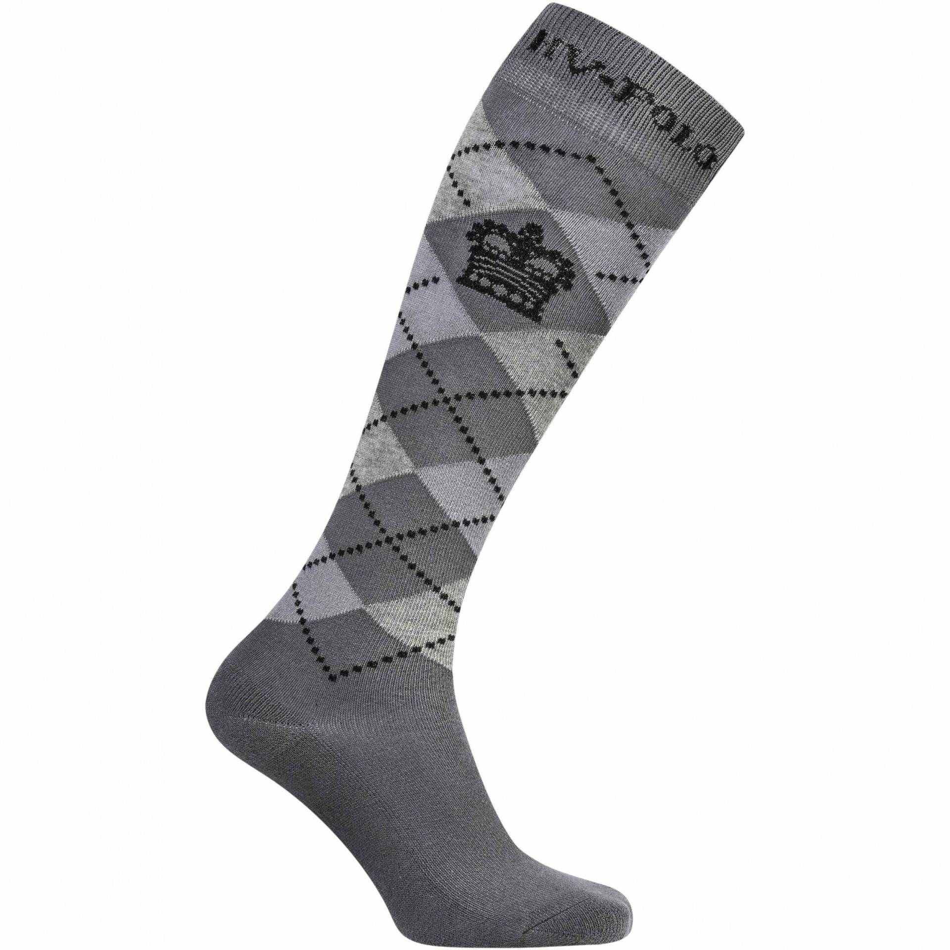 Damen Reitsocken HVPArgyle grey light/grey von HV Polo