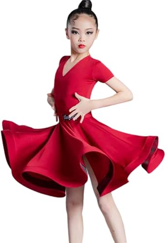 HWBZSZY 2Pcs Mädchen Lateinisch Top Rock Set Milch Seide Plissee Kleid Ballsaal Chacha Samba Tango Wettbewerb Praxis Kostüme Abend Party Bühne Performance Kleidung,A,120 HWBZSZY 2Pcs Mädchen Lateinisch Top Rock Set Milch Seide Plissee Kleid Ballsaal Chacha Samba Tango Wettbewerb Praxis Kostüme Abend Party Bühne Performance Kleidung,A,120 von HWBZSZY