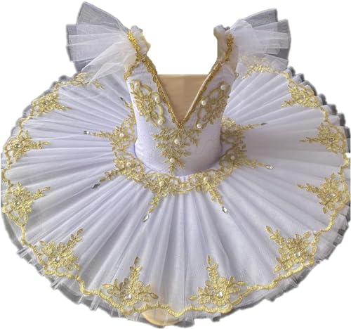 HWBZSZY Mädchen Ballett Trikots Tanz Tutu Rock für Ballerina Kostüm mit Perlentanz Outfit Professionelle Schwanensee Tanzbekleidung Ballett Prinzessin Party Kleid,Weiß,160 HWBZSZY Mädchen Ballett Trikots Tanz Tutu Rock für Ballerina Kostüm mit Perlentanz Outfit Professionelle Schwanensee Tanzbekleidung Ballett Prinzessin Party Kleid,Weiß,160 von HWBZSZY