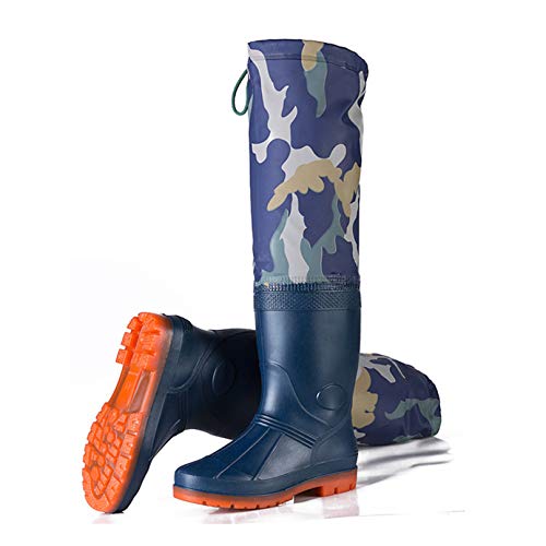 HWBZSZY Outdoor Bewegung PVC/Nylon Angeln Wader Gummi Stiefel, 60Cm Super Höhe Leichte Wathose Herren Damen rutschfest Jagdstiefel Unisex Mehrzweck Fishing Bootfoot,Blau,38 EU HWBZSZY Outdoor Bewegung PVC/Nylon Angeln Wader Gummi Stiefel, 60Cm Super Höhe Leichte Wathose Herren Damen rutschfest Jagdstiefel Unisex Mehrzweck Fishing Bootfoot,Blau,38 EU von HWBZSZY