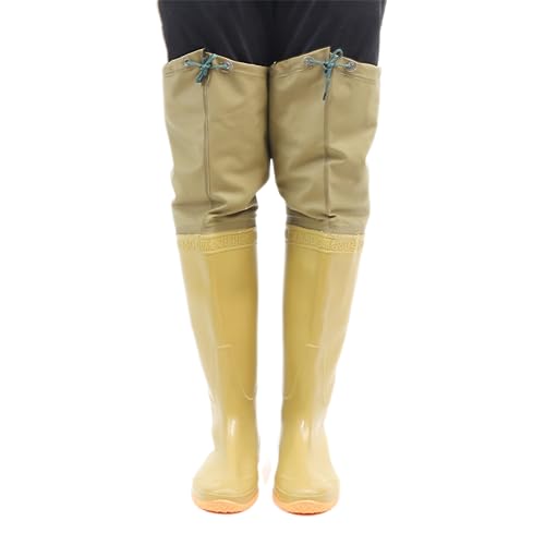 HWBZSZY PVC Leichte Watthosen Jagdstiefel Größe 35-47, Atmungsaktive Anglerhose Weiche rutschfest Fisch Teich Wasser Hosen Mehrzweck Regen Gummi Stiefel für Herren Damen,Beige,46 EU HWBZSZY PVC Leichte Watthosen Jagdstiefel Größe 35-47, Atmungsaktive Anglerhose Weiche rutschfest Fisch Teich Wasser Hosen Mehrzweck Regen Gummi Stiefel für Herren Damen,Beige,46 EU von HWBZSZY