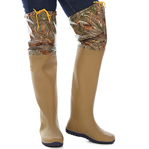 HWBZSZY Wathosen für Herren und Damen 60 cm Hoch für Outdoor-Sportarten Mehrzweck-Regengummistiefel wasserdichte und Atmungsaktive Angelhose rutschfeste Jagdstiefel, Größe 37–45,Beige,43 EU HWBZSZY Wathosen für Herren und Damen 60 cm Hoch für Outdoor-Sportarten Mehrzweck-Regengummistiefel wasserdichte und Atmungsaktive Angelhose rutschfeste Jagdstiefel, Größe 37–45,Beige,43 EU von HWBZSZY