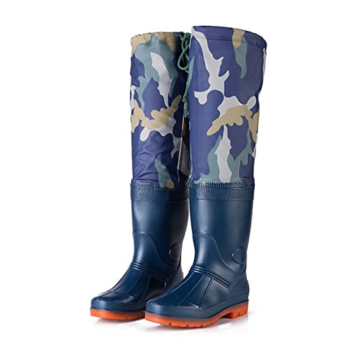 HWBZSZY wasserdichte Nylon/PVC-Angelschuhe für Männer und Frauen Mehrzweck Wathose mit Gummi-Regenstiefeln Verstellbare Atmungsaktive Jagd-Watstiefel mit Schnürung, 60 cm Hoch,Blau,44 EU HWBZSZY wasserdichte Nylon/PVC-Angelschuhe für Männer und Frauen Mehrzweck Wathose mit Gummi-Regenstiefeln Verstellbare Atmungsaktive Jagd-Watstiefel mit Schnürung, 60 cm Hoch,Blau,44 EU von HWBZSZY