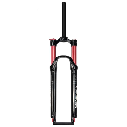 Fahrrad Federgabel 26/27,5/29 Zoll Mountainbike Luftdruck Stoßdämpfer Gabel 1-1/8 Zoll Gerade/konische Mountainbike-Gabel Rückpralleinstellung 9 Mm QR Manuelle Verriegelung(Red Straight,26inch) von HWEVDHJ