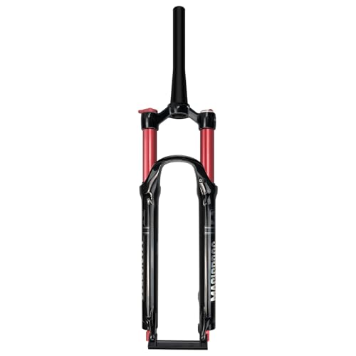 Fahrrad Federgabel 26/27,5/29 Zoll Mountainbike Luftdruck Stoßdämpfer Gabel 1-1/8 Zoll Gerade/konische Mountainbike-Gabel Rückpralleinstellung 9 Mm QR Manuelle Verriegelung(Red Tapered,27.5inch) von HWEVDHJ