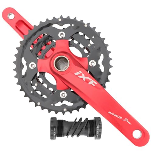 HWEVDHJ Kurbelgarnitur Mountainbike Hohles Integriertes Rundes Fahrrad Kurbelgarnitur Passend Für 9/10 Fach Kurbelgarnitur Mit 22, 32 Und 44 Zähnen 170 Mm Kurbellänge Mit Innenlager(Rosso) von HWEVDHJ