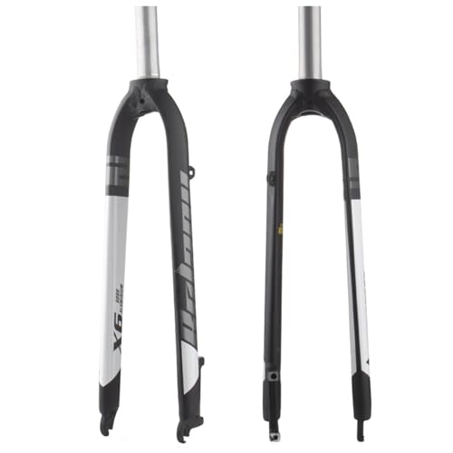 HWEVDHJ Mountainbike Starrgabel 26/27,5/29" Zoll Scheibenbremse Aluminium-Legierung Fahrradgabeln 1-1/8" Gerades Rohr 9mm QR Fahrrad Starrgabel(Black White,27.5") von HWEVDHJ