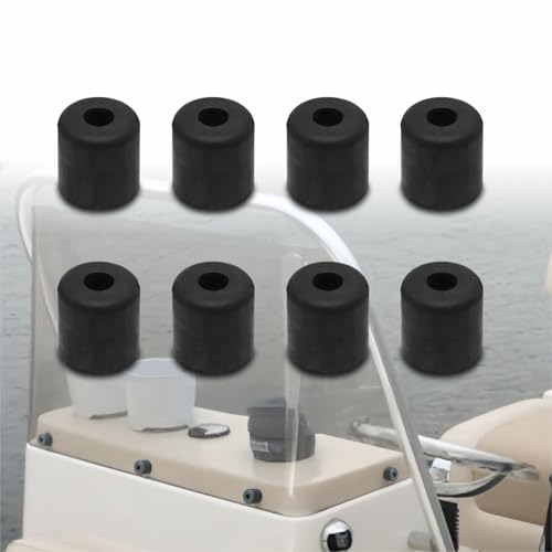 HWIMARINE Windschutzscheiben-Stoßstangen für Boote, 2,5 cm, gewölbt, Gummi, für Boot, Marine, Angeln, Yacht, Hardware, 8 Stück von HWIMARINE