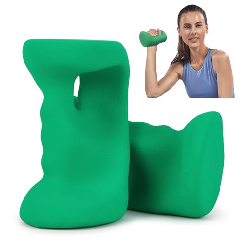 HXD-ERGO Hanteln Set Frauen, Neopren Hanteln 2er Set für Krafttraining Yoga Pilate Gymnastik Boxen, Komfortables Ergonomisches Design, 1,4kg/1,8kg/2,3kg/2,7kg/3,2kg/3,6kg, Grün von HXD-ERGO