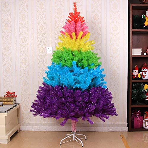 120 PVC-Zweigspitzen, vollständige Fichtendekoration für Wohnzimmer, Party, bunte Weihnachtskiefer mit Ständer, 3 Fuß Regenbogen-künstlicher Weihnachtsbaum (300 cm/10 Fuß) (60 cm/2 Fuß) (300 cm/10 von HXFFXHF