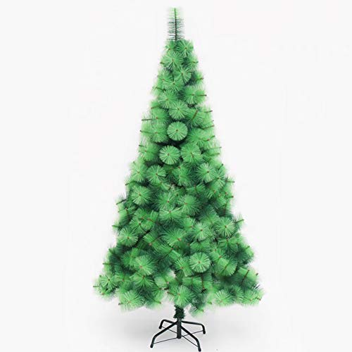 6 Fuß Tannenbaum mit Scharnieren aus Fichtenholz, Metallständer, automatisch ausziehbarer, echter Weihnachtsbaum, unbeleuchtet für Weihnachtsdekoration, kein Gewicht. - Grün 6 Fuß (180 cm) Das Neue von HXFFXHF