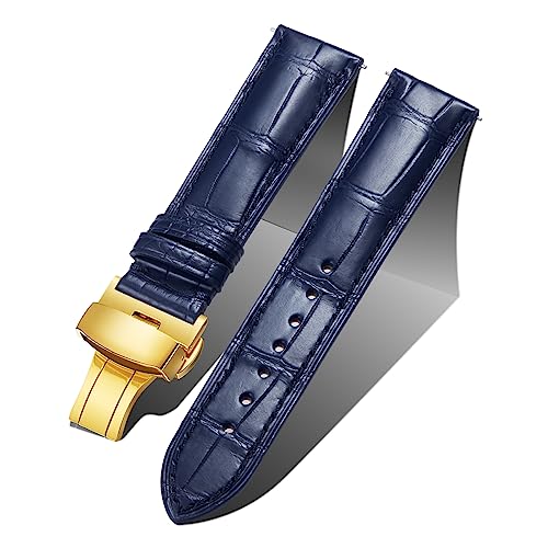 Alligatorleder-Uhrenarmband für Herren, Krokodilleder-Uhrenarmbänder, Schnellverschluss, Ersatz, echtes klassisches Damen-Lederarmband, Schwarz, Braun, Blau, 18 mm, 19 mm, 20 mm, 21 mm, 22 mm, 24 mm von HXFFXHF