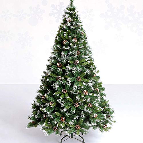 Grüner künstlicher Weihnachtsbaum mit Metallständer, 7 Fuß x 53 Zoll, 1100 Spitzen, aufklappbarer PVC-Weihnachtsbaum mit Tannenzapfen für Zuhause, Hotel, Einkaufszentrum – (Weihnachtsbaumgeschenke) von HXFFXHF