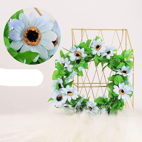 HXFFXHF 240 cm Künstliche Sonnenblumen Rohr Rattan Gefälschte Blumen Reben Girlande Grün Pflanzen Blatt Wand Hängen Hause Hochzeit Party Zaun Dekor von HXFFXHF