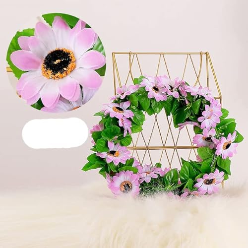 HXFFXHF 240 cm Künstliche Sonnenblumen Rohr Rattan Gefälschte Blumen Reben Girlande Grün Pflanzen Blatt Wand Hängen Hause Hochzeit Party Zaun Dekor von HXFFXHF