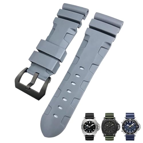 HXFFXHF 26mm 24mm Natur Gummi Armband Fit für Panerai PAM Silikon Rot Blau Uhr Armband wasserdichte Armbänder Werkzeuge von HXFFXHF