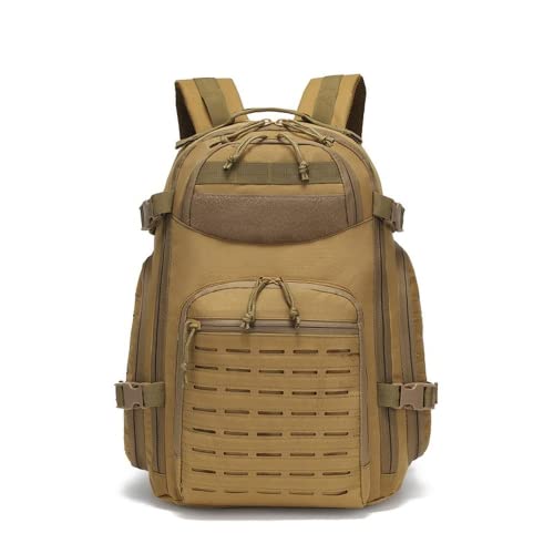 HXFFXHF Camping-Rucksack, Wanderrucksack, wasserdicht, multifunktionale Outdoor-Sporttasche, Angelrucksack, Taktische Tasche (Khaki) von HXFFXHF